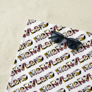 Maryland State Flag Colours Typography Pattern USA Beach Towel