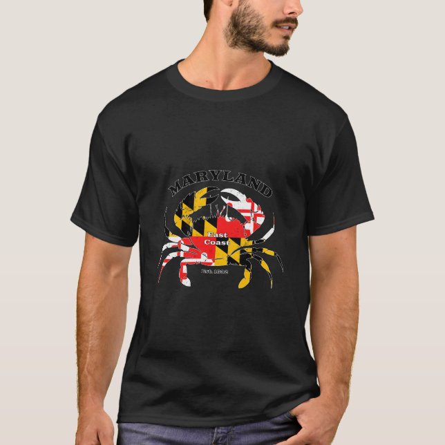 Maryland State Flag Crab Pride Annapolis Baltimore T-Shirt (Front)