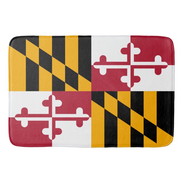 Maryland State Flag Custom Design Bath Mat (Front)