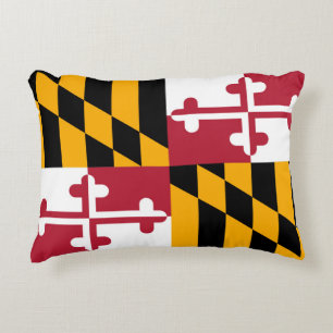 Maryland State Flag Design Accent Pillow
