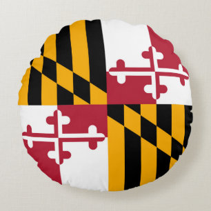Maryland State Flag Design Accent Round Pillow