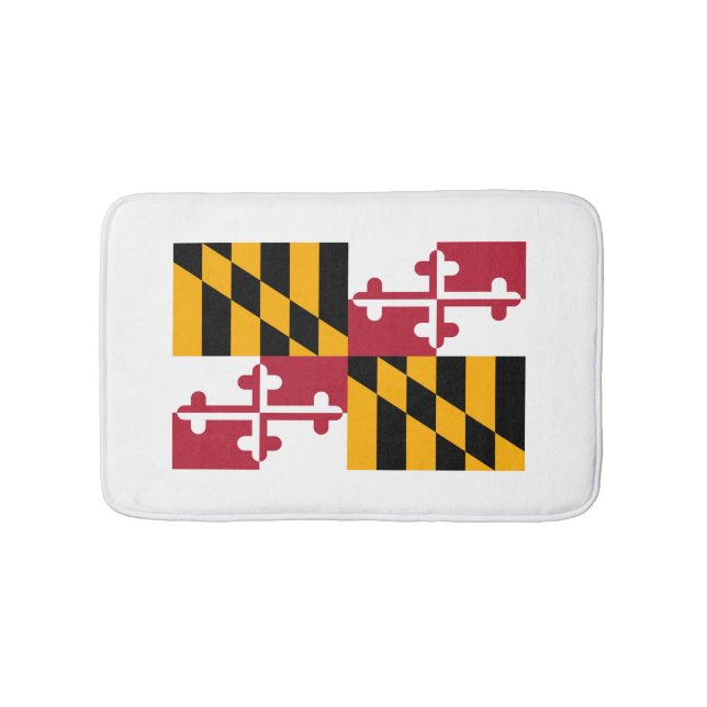 Maryland State Flag Design Bath Mat (Front)