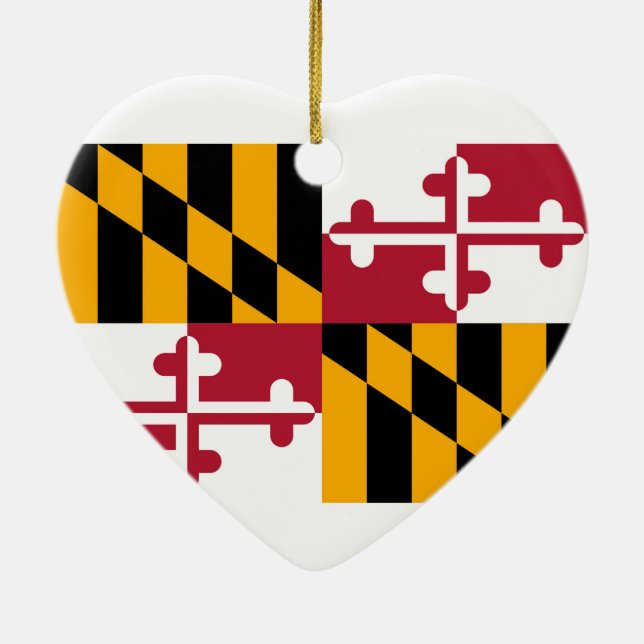 Maryland State Flag Design Ceramic Ornament (Back)