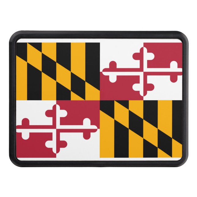 Maryland State Flag Design Decor Trailer Hitch Cover (Front)