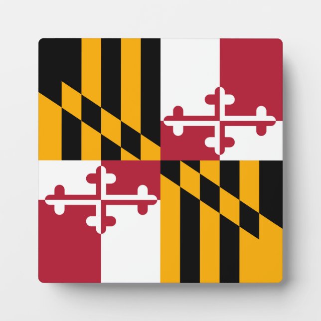 Maryland State Flag Design Decoration Plaque (Front)