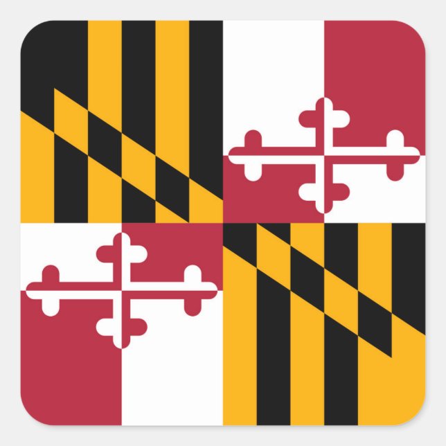 Maryland State Flag Design Decoration Square Sticker (Front)