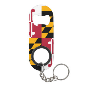 Maryland State Flag Design Keychain Bottle Opener