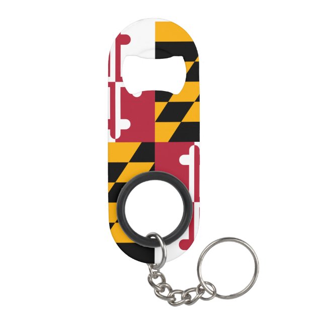 Maryland State Flag Design Keychain Bottle Opener (Back)