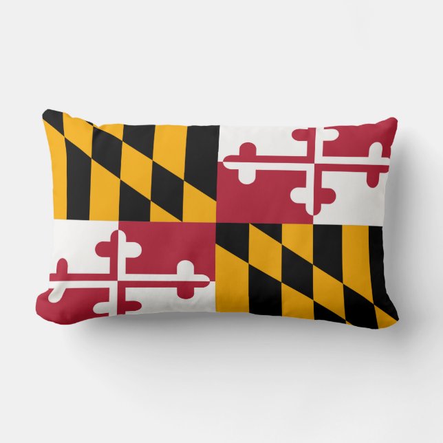 Maryland State Flag Design Lumbar Pillow (Front)