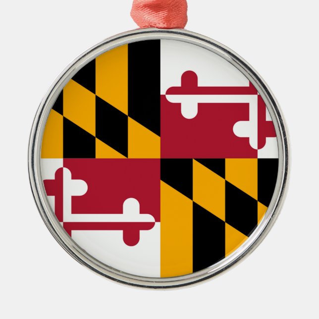 Maryland State Flag Design Metal Ornament (Front)
