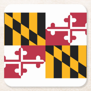 Maryland State Flag Design Square Paper Coaster
