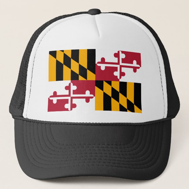 Maryland State Flag Design Trucker Hat (Front)