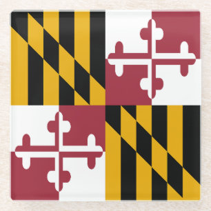 Maryland State Flag Glass Coaster