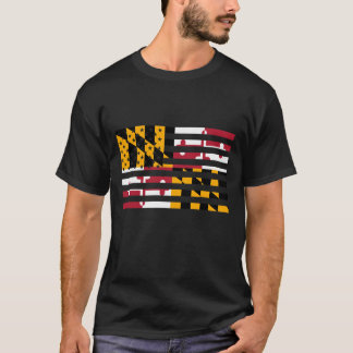 Maryland State Flag Graphic USA Styling Oversized T-Shirt
