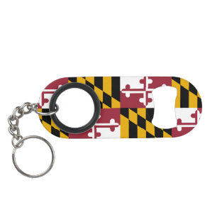 Maryland State Flag Keychain Bottle Opener