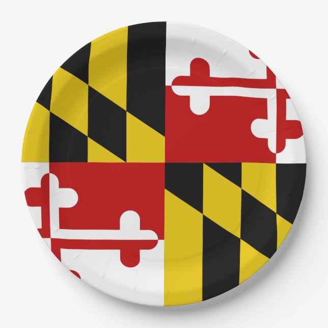 Maryland State Flag Paper Plate (Front)