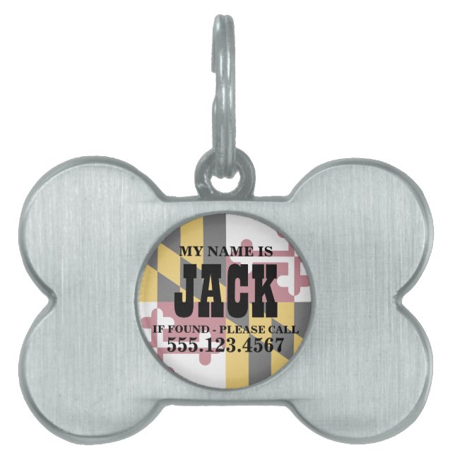 Maryland State Flag Pet Tag (Front)