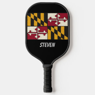Maryland State Flag Pickleball Paddle