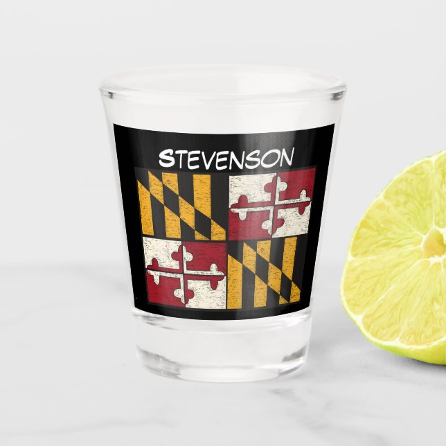 Maryland State Flag  Shot Glass (Front)