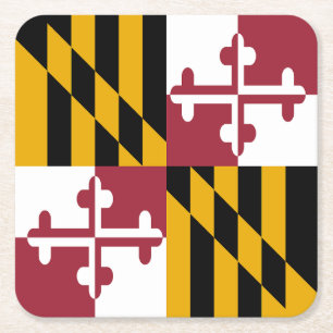 Maryland State Flag Square Paper Coaster