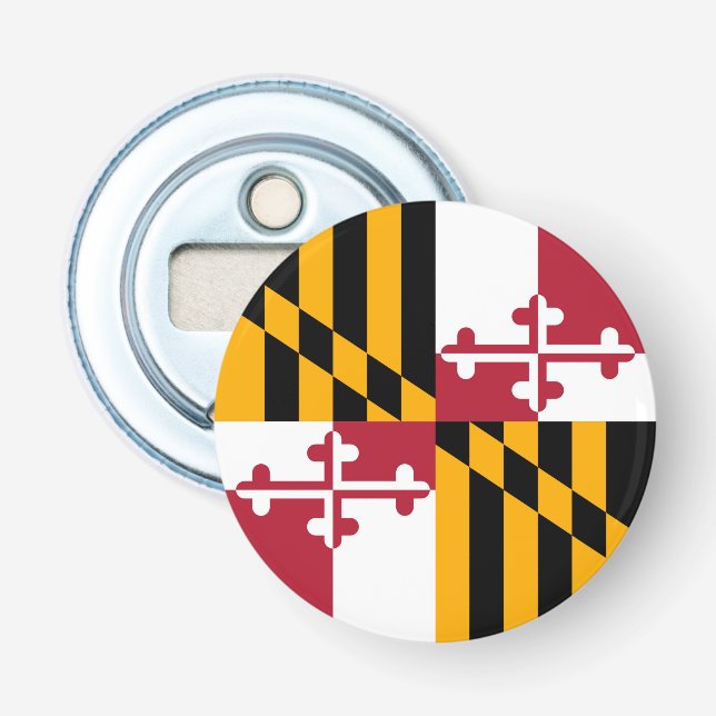 Maryland State Flag Style Decor Bottle Opener (Front)