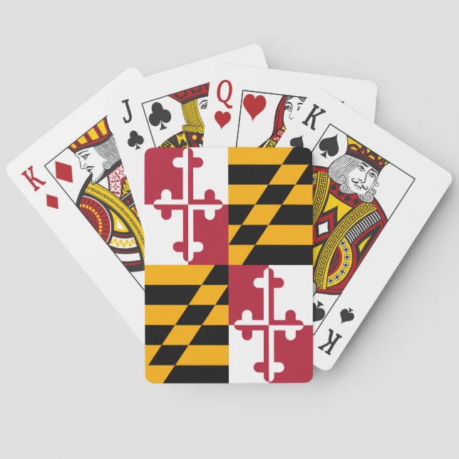Maryland State Flag Style Decor Playing Cards (Back)