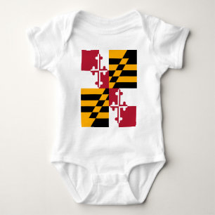 Maryland State Flag Stylish Baby Bodysuit