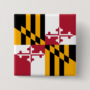 Maryland State Flag Stylish Graphic 2 Inch Square Button
