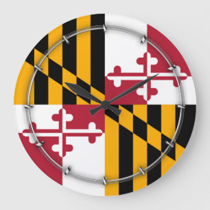 Maryland State Flag Stylish Graphic Large Clock