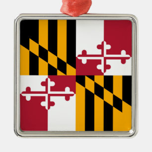 Maryland State Flag Stylish Graphic Metal Ornament