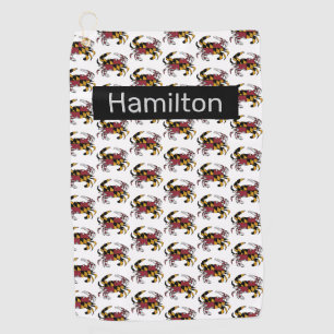 Maryland State Flag Swag Blue Crab  Golf Towel