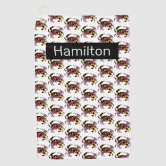 Maryland State Flag Swag Blue Crab Golf Towel