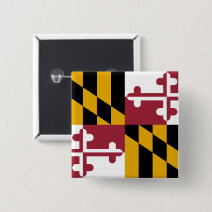 Maryland State Flag USA 2 Inch Square Button