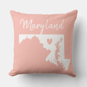 Maryland state map love home  outdoor pillow