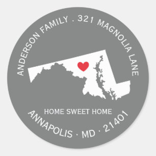 MARYLAND State   New Home Address Label Sticker