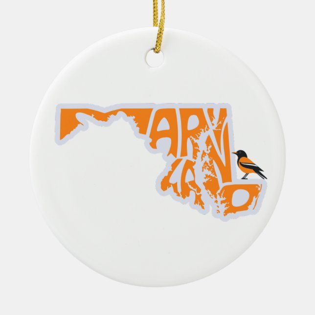 Maryland State Oriole Christmas Tree Ornament (Front)