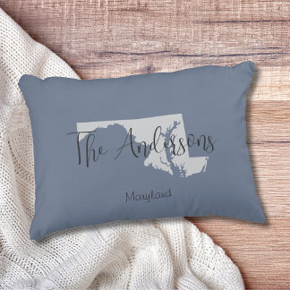 Maryland State Outline Minimal Throw Pillow