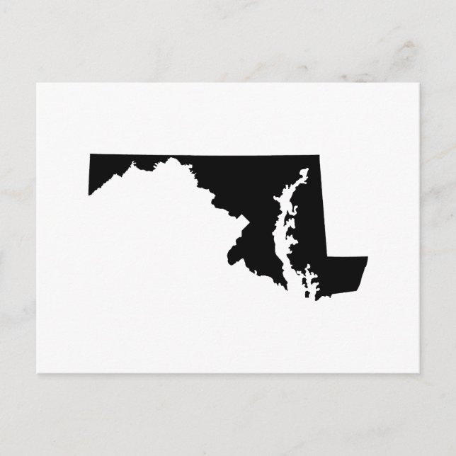 Maryland State Outline Postcard (Front)