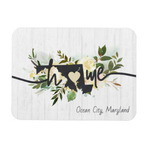 Maryland State Personalized Your Home City Rustic Magnet
