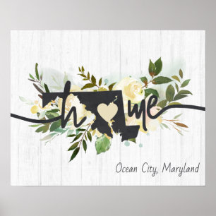 Maryland State Personalized Your Home City Rustic Poster