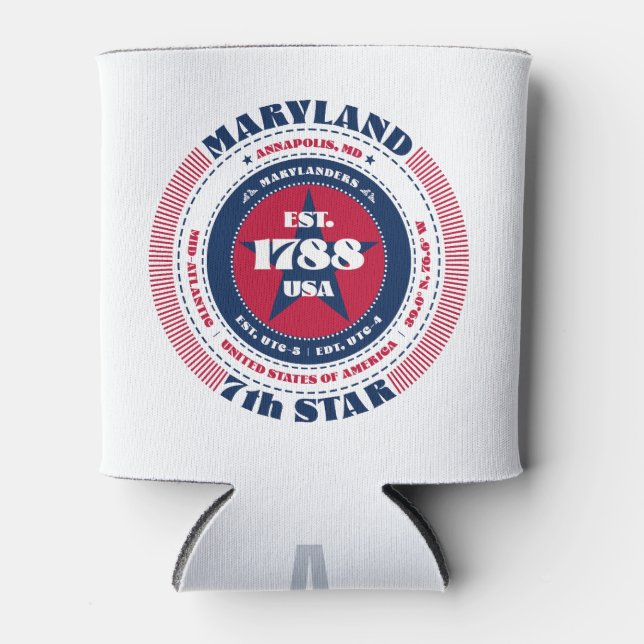Maryland State Pride Monogram Cooler (Front)