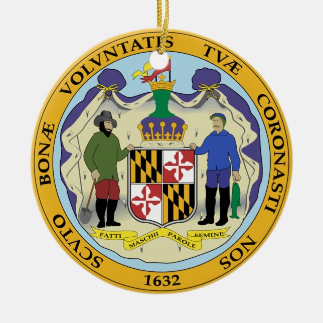 Maryland State Seal Ceramic Ornament (Front)