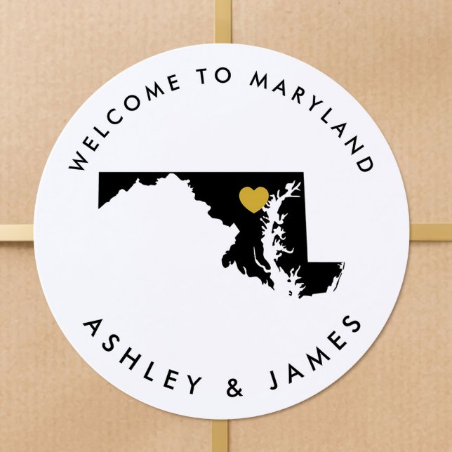 Maryland State Wedding Welcome Sticker Tag (Creator Uploaded)