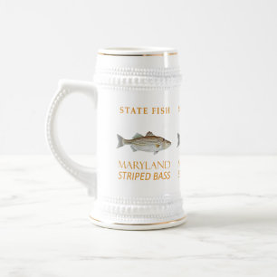 Maryland Territory Fish The Striped Bass Beer Stein
