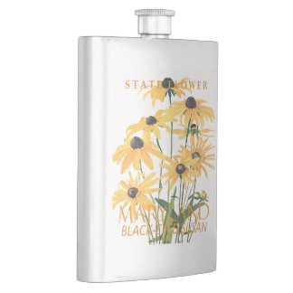 Maryland Territory Flower Rudbeckia hirta Hip Flask