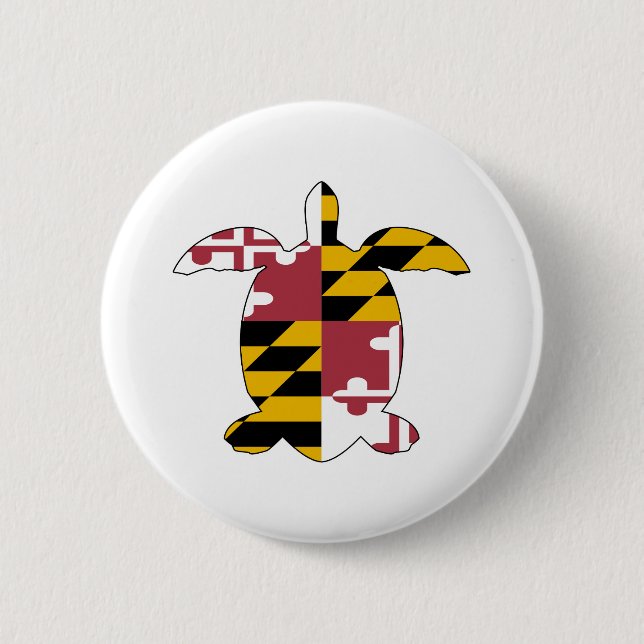 Maryland Turtle 2 Inch Round Button (Front)