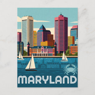 Maryland USA Chesapeake Bay Atlantic Travel ⚓ Postcard