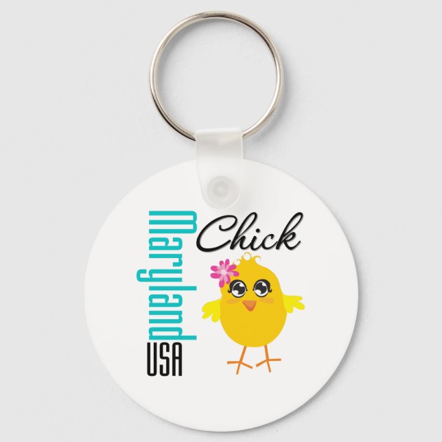 Maryland USA Chick Keychain (Front)