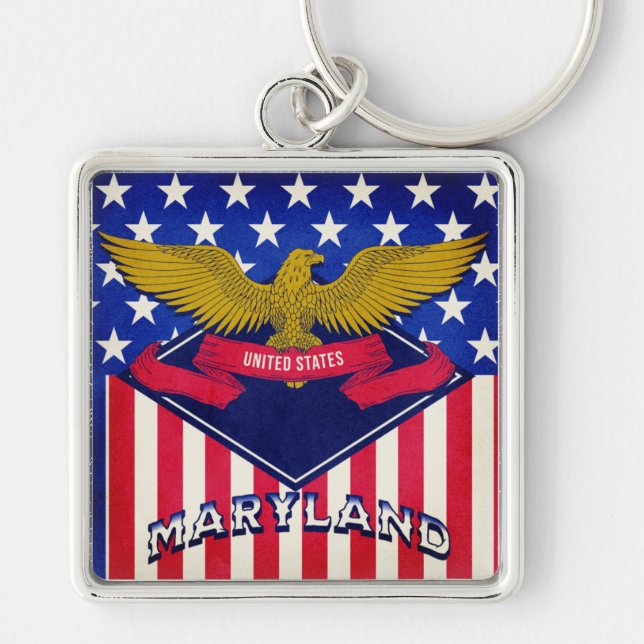 Maryland USA Flag  Keychain (Front)