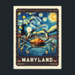 Maryland | Vincent Van Gogh Inspired Postcard<br><div class="desc">Embrace the charm of the Old Line State with the "Maryland | Vincent van Gogh Inspired Postcard." This unique postcard brings to life Maryland's diverse landscapes, from the serene Chesapeake Bay to the bustling streets of Baltimore, all through the passionate and vivid artistry of Vincent van Gogh's impressionism. With its...</div>